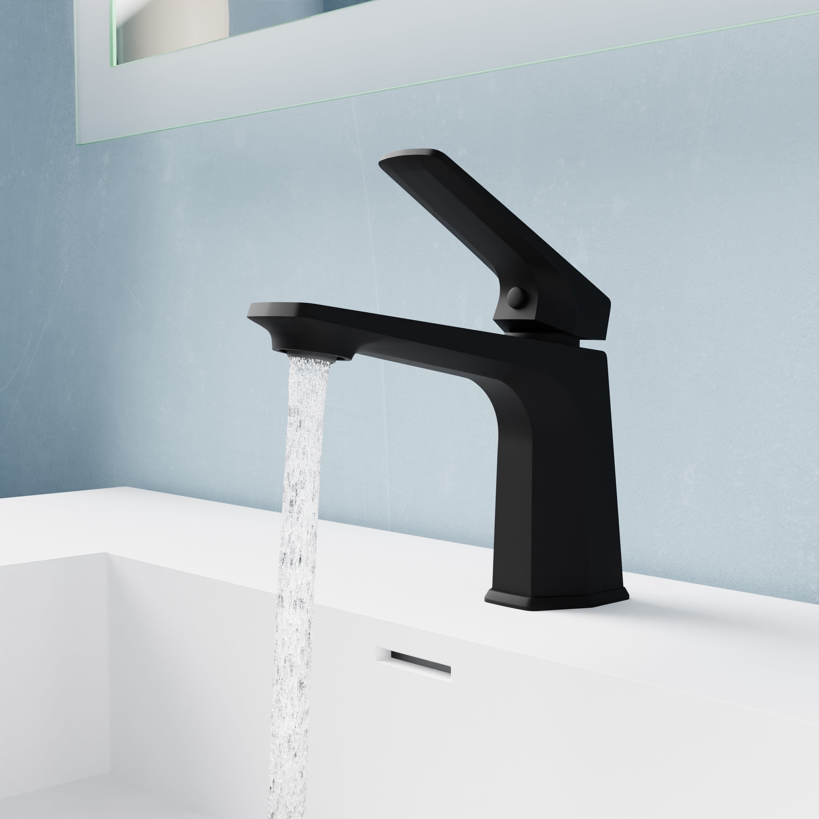 ANZZI Single Handle Single Hole Bathroom Faucet With Pop-up Drain in Matte Black