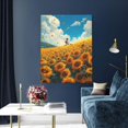 thumbnail image 5 of Susaid Clear Sky Sunflower Pattern Vertical Canvas Wall Decor 12x16in - Waterproof with Wood Frame & Damage-Free Hanging Kit, 5 of 8
