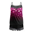 thumbnail image 5 of Tnhcen Romantic Valentine's Day Nightwear Set Women's Lace Spliced Sling Shorts Homewear Pjs Lounging Pajamas Set S-2XL, 5 of 5