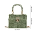 thumbnail image 2 of WWG Woven Paper Box Handbag, Crossbody and Handbag Two Way Carry, Detachable Chain Strap, Turn Lock Closure, Compact Mini Purse, for Summer Travel Beach Shopping, 2 of 6