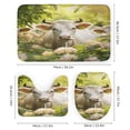 thumbnail image 3 of Farmhouse Highland Cow Funny Cattle And Flower 4 Pcs Shower Curtain Set with Rug Bathroom Sets with Waterproof Fabric And Non-Slip Rugs Toilet Lid Cover Bath Mat Decor with Hooks, 3 of 8