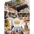 thumbnail image 6 of Black Brown Plank Tablecloth Square Table Cloth 54x54, Waterproof Outdoor Table Cloth Covers Decorative Table Protector, Vintage Chic Wooden Grain Washable Table Cover for Kitchen Dinning Party, 6 of 8
