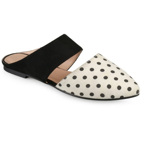 - Brinley Co. Women's Faux Suede Faux Leather Slip-on Mules