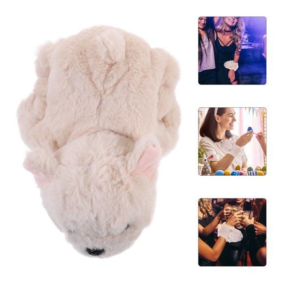 IFANLANDOR 1Pcs Beige Dog Shape Slap Bracelets PP Cotton for Easter and Theme Party Favors