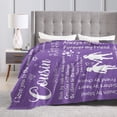 thumbnail image 4 of Wijzvio To My Cousin Throw Blanket Soft Fuzzy Fleece Blanket For Couch Bed Living Room Decoration 80"X60", 4 of 9