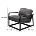 thumbnail image 5 of Benjara Accent Chair with Leatherette Seat and Metal Frame, Gray, 5 of 5