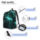 thumbnail image 3 of Disketp Green Lightning Flash Mochila de Lona Estampada, Mochila Escolar de Viaje Ligera para Estudiantes y Portátil-Medium, 3 of 5