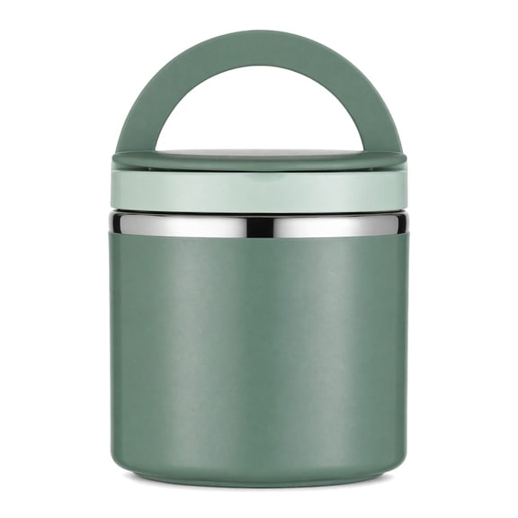 Stainless Steel Insulated Soup Thermos 630ml, Portable with Carry Handle & Airtight Lid, Green, for Outdoor Picnic, 1 Pack