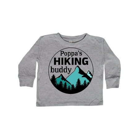 

Inktastic Poppa s Hiking Buddy with Mountains and Trees Gift Toddler Boy or Toddler Girl Long Sleeve T-Shirt