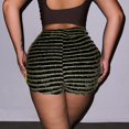 thumbnail image 4 of Aayomet Shorts en Lin pour Femmes Rayé Taille Haute Shorts (Marron, TG), 4 of 4
