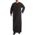 thumbnail image 1 of Styesk Vestes pour Hommes Robe Musulmane Arabe Robe Longue Style Long Manches Longues Col Rond Poche Chandail Longue Chemise Mode Décontractée, 1 of 8