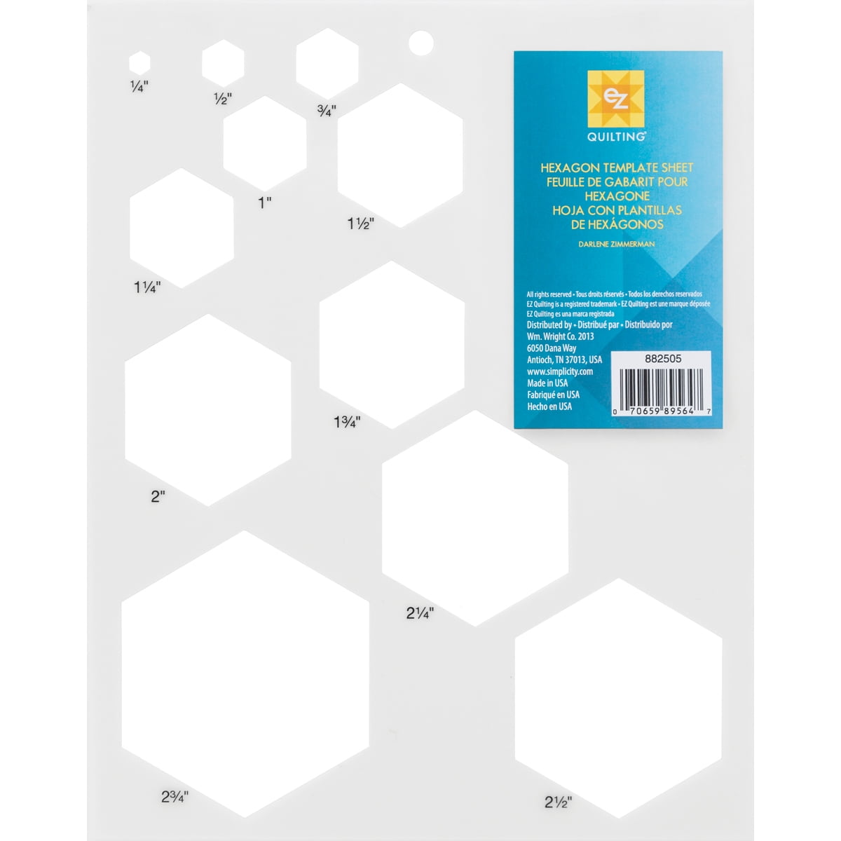 4 Inch Hexagon Template