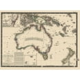 thumbnail image 2 of Brue 32x25 Gold Ornate Wood Framed with Double Matting Museum Art Print Titled - Australia Oceania - Brue 1826, 2 of 4