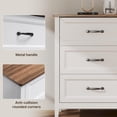 thumbnail image 3 of Gizoon 3-Piece Bedroom Furniture Dresser Set, White Farmhouse 5 & 6 & 7 Drawer Chests with Retro Top and Black Handles, 3 of 9