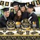 thumbnail image 2 of Artículos de fiesta de graduación Husfou, vajilla desechable para 24 personas, pancartas, platos, servilletas y manteles para recuerdos de fiestas navideñas., 2 of 7