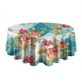 thumbnail image 5 of Pioneer Flower Floral Print Pattern Round Tablecloth 60"x60",Wrinkle Wipeable Table Cloth for Kitchen Dining Room Picnic Patio Party, 5 of 6