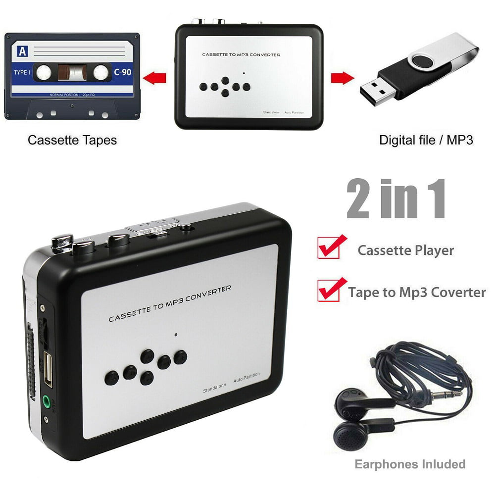 Tape to USB Flash Cassette MP3 File Converter Capture Digital Audio Music Player