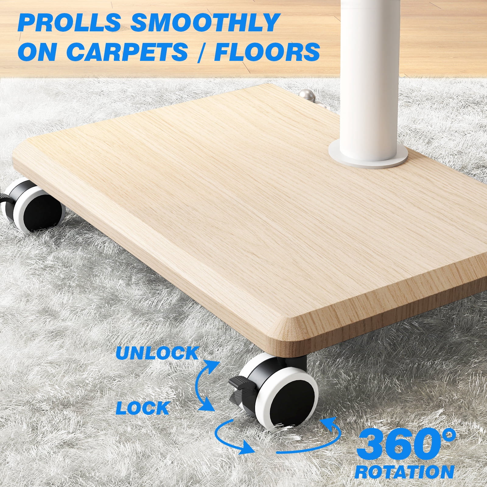 Universal Rolling TV Stand with Swivel Tilt, TV Mount Stand for 32-60 Inch Screens, Corner TV Stand with Height Adjustable Entertainment Wall Shelves