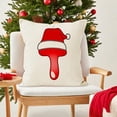 thumbnail image 1 of Puntoco Funda de almohada con letras navideñas, funda de almohada decorativa para sofá festivo, funda de cojín con estampado de lino, 1 of 4