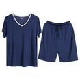 thumbnail image 2 of Kureaily Mens Pajama Sets Short Sleeve Pyjama Sleepwear Loungewear Nightwear Sets Comfortable Lightweight Pj's Sleep Sets Sleepwear Lightweight, 2 of 8