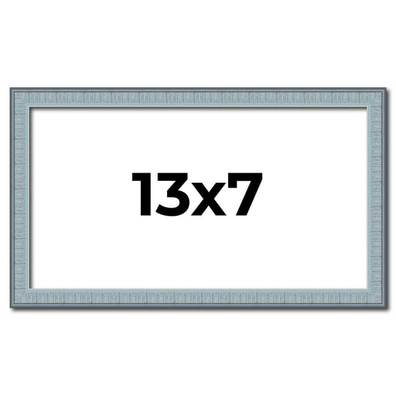 13x7 Frame Rustic Sky Blue Solid Wood Picture Frame | 0.75 Inch Moulding Width |Includes UV Acrylic