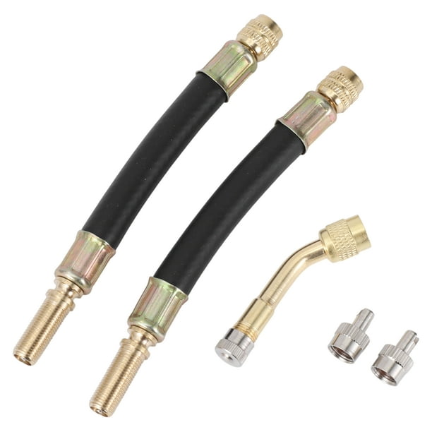 1Set 135 Grados Extensión de Válvula de Llanta de Cobre con Plástico Flexible de 125mm para Carro Motocicleta RV Camión Bicicleta