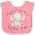 thumbnail image 3 of Inktastic Cute Elephant My Great Grandma Loves Me Boys or Girls Baby Bib, 3 of 4