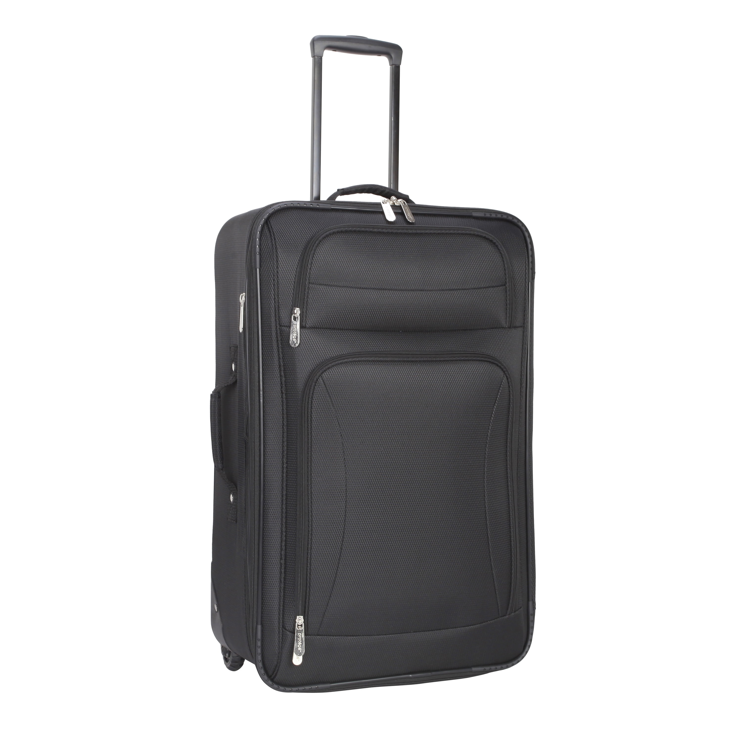 (3 pack) Protege Regency 28-inch Polyester Softside Checked Upright Luggage, Black