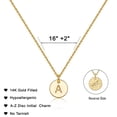 thumbnail image 2 of TINGN Disc Initial Necklaces for Women Dainty Round Disc Double Side Engraved Hammered Initial Necklace Jewelry Gifts for Women, 2 of 6