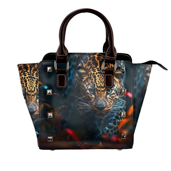 Cheetah Rivet Fashion One-Shoulder Women's Handbag Tote Bag
