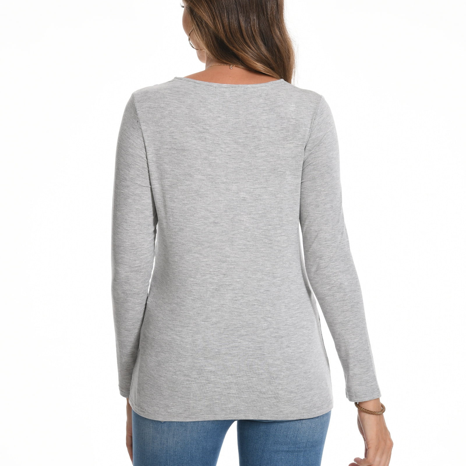 Beaisland Women's Maternity Nursing Tops Comfy Long Sleeve Breastfeeding T-Shirt 3-Pack