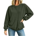 thumbnail image 5 of Zysthvn Fall Crew Neck Sweatshirts Women Casual Corduroy Pullover Lightweight Long Sleeve with Pockets Sweatshirts for Women Solid Tops, 5 of 7