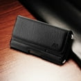 thumbnail image 6 of For Galaxy S24 5G Universal PU Leather Horizontal Phone Pouch Holder Carrying Case With Fixed Belt Clip Holder, Magnetic Closure - Black, 6 of 6