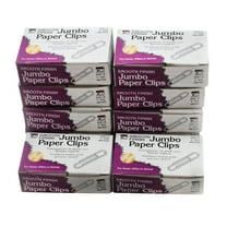 Charles Leonard Paper Clips, Jumbo Gem, Nickel Plated, Silver, 100 Per Box, 10 Boxes