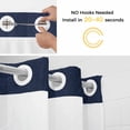 thumbnail image 5 of Solid Dark Blue No Hook Shower Curtain Waterproof, Bathroom Curtains with Snap in Liners and See Through Top Window, Minimalism Abstract Denim Texture Hotel Style Bathtub Curtains Shower 36"Wx72"L, 5 of 8