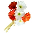 thumbnail image 4 of facefd Artificial Chrysanthemum Bundle Simulation Flower PU Floral Decor artificial Flower Bundle Home Decor, Orange White, 4 of 5