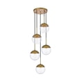 thumbnail image 3 of Eclipse 5 Lights Brass Pendant With Clear Glass, 3 of 5