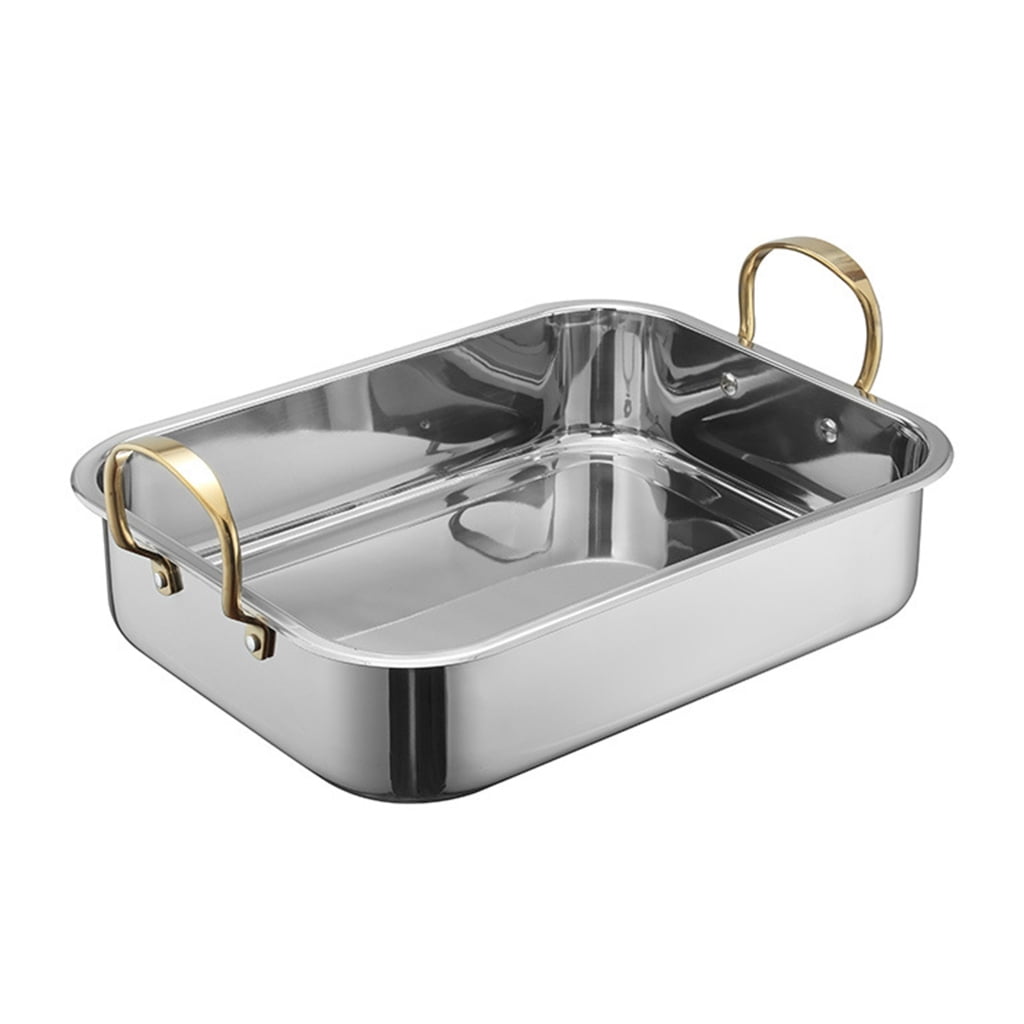 lanema Multipurpose Grill Pan Thicken For Safe Placement On Heat Sources Antirust Steel Promotes Cooking For Various Food