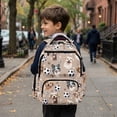 thumbnail image 4 of HUIACONG Khaki Dog Soccer Print School Backpack for Kids Teens Age 7-19 Multi Pocket Water Resistant Bookbag Adjustable Padded Straps Lightweight Durable Travel Daypack, 4 of 7