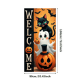 thumbnail image 5 of Pumpkin Decoration Halloween Welcome Banner Black Cat Design Festive Theme Ghost Illustration for Holiday Party Home Decoration Event Entryway, 5 of 8