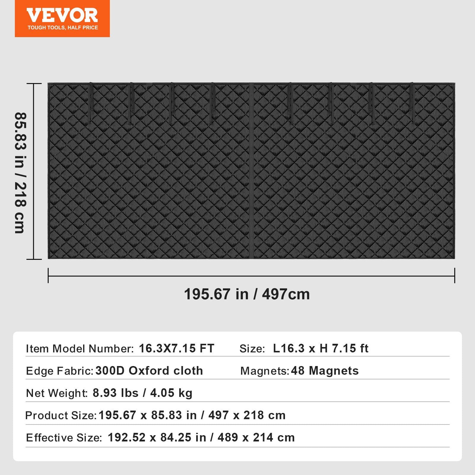 Garage Door Insulation Kit for Winter – 16.3 x 7.15 ft Thermal Screen, Energy Efficient Cover for Cold Weather Protection