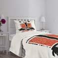 thumbnail image 3 of Ambesonne Fitness Quilted Bedspread Set 2 Pcs, Bodybuilder Barbell, Twin Size, Red Black White, 3 of 5
