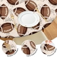 thumbnail image 4 of Brown Footballs on Beige Pattern Round Fitted Tablecloth with Elastic Edge,Dining Table Cover Waterproof,Outdoor Round Tablecloth for Camping,Dining,Indoor and Outdoor, 4 of 7