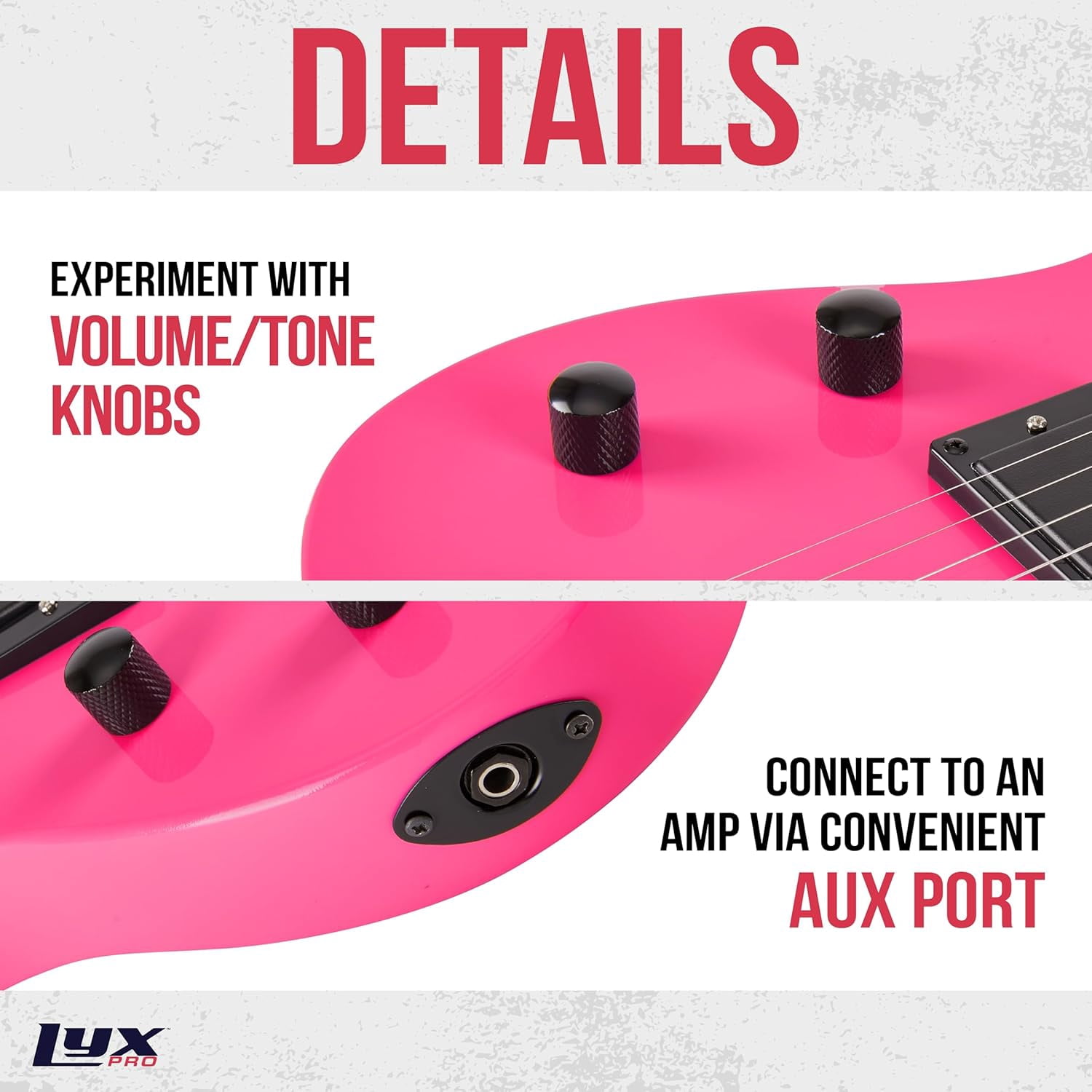 LyxPro CS 30" Beginner Electric Guitar Kit - Pink