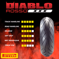 thumbnail image 6 of Pirelli Diablo Rosso III 190/55ZR17 75W Rear Motorcycle Tire - High Performance, Durable, & Reliable Tire for Sport/Street Bikes with Keychain, 6 of 8