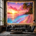 thumbnail image 6 of Ocean Waves Tropical with Sunset Calm Hues Bright, Mystical Fantasy for Space Lovers, Galaxy Room Decor, Housewarming Gift, Tapestry Wall Hanging for Bedroom and Dorm, 6 of 7