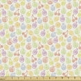 thumbnail image 1 of Fruit Fabric by the Yard, Doodle Cherry Apple Grapes Pattern Creative Toys Theme, Upholstery Fabric for Dining Chairs Home Decor Accents, 10 Yards, Multicolor by Ambesonne, 1 of 4