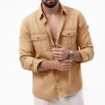thumbnail image 7 of Vetsdori Winter Shirts for Men Outdoor Long Sleeve Button Down 1/4 Zipper Pockets Plain Casual Travel Mens T-Shirts Collar, 7 of 7