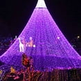 thumbnail image 5 of 33ft 100LED Waterproof Outdoor US Plug Clear Wire Twinkle Fairy Christmas Decorative Lights for Wedding Valentine's Day Party Garden Patio Christmas Tree Decoration(Purple), 5 of 7