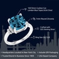 thumbnail image 2 of Gem Stone King 4.64 Cttw London Blue Topaz Engagement Ring for Women in 925 Sterling Silver | Cushion Cut 10MM | Gemstone Birthstone | Available in Size 5, 6, 7, 8, 9, 2 of 5